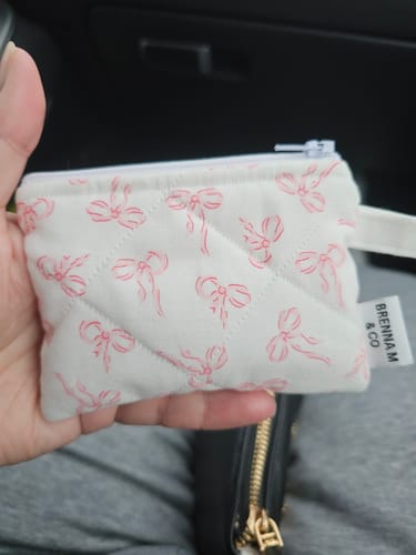 Customer photo review of Pink Bow Mini Keychain Pouch