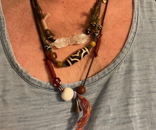Customer photo review of Protection Balance Pendant | Clear Quartz Four-Pronged Vajra