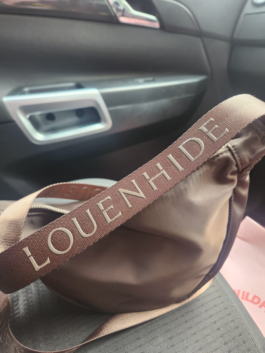 Customer photo review of Sylvia Nylon Crossbody Bag - Chocolate
