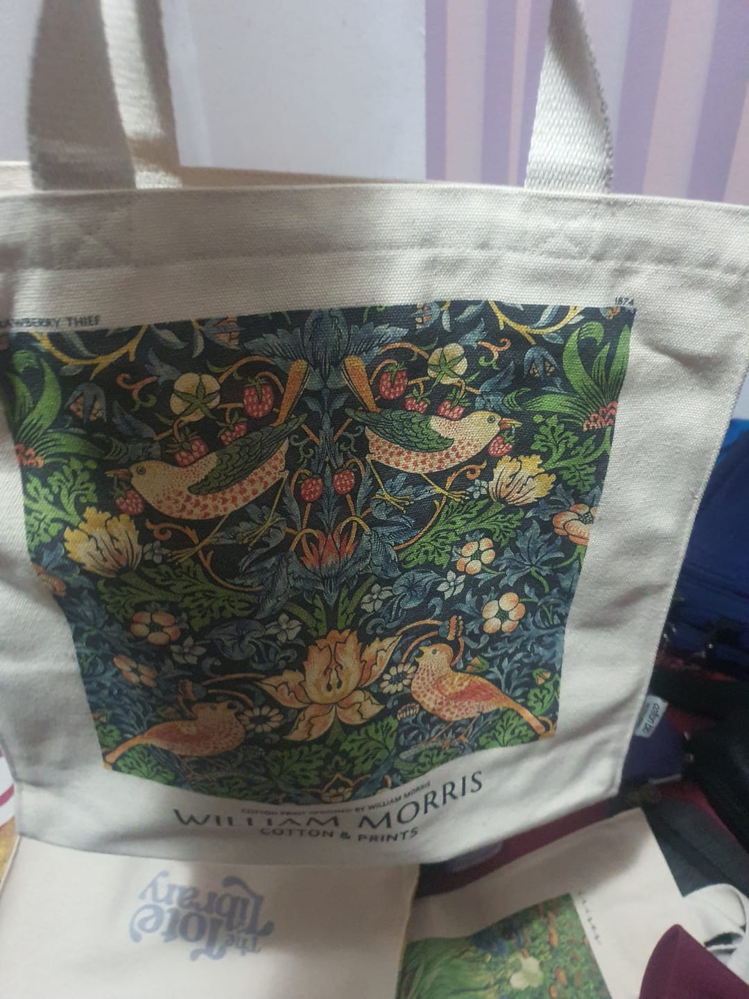 Customer photo review of William Morris "Strawberry Thief" - Tote Bag