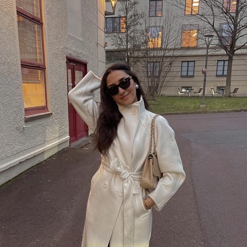 Customer photo review of LILY Platinum Wool Double-Face Coat