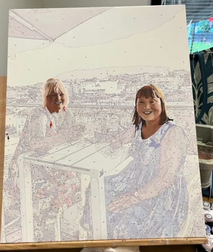 Customer photo review of Custom Portrait Paint By Numbers