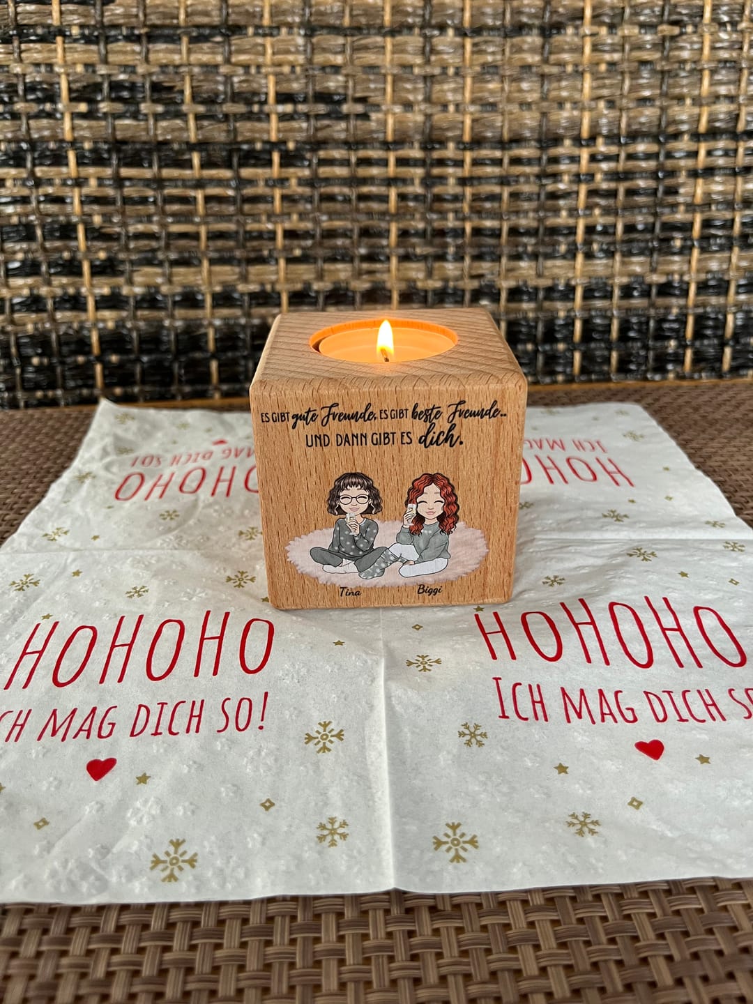Customer photo review of Herzensmenschen - Personalisierter Kerzenwürfel