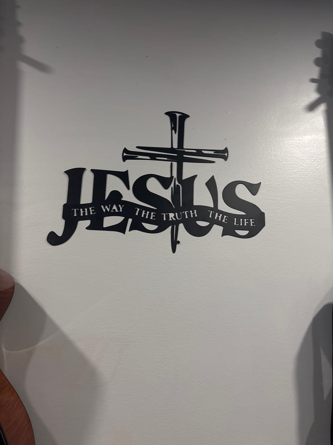 Customer photo review of Christianartworkshop Faithful Jesus & Cross Design Metal Wall Decor Home Decoration