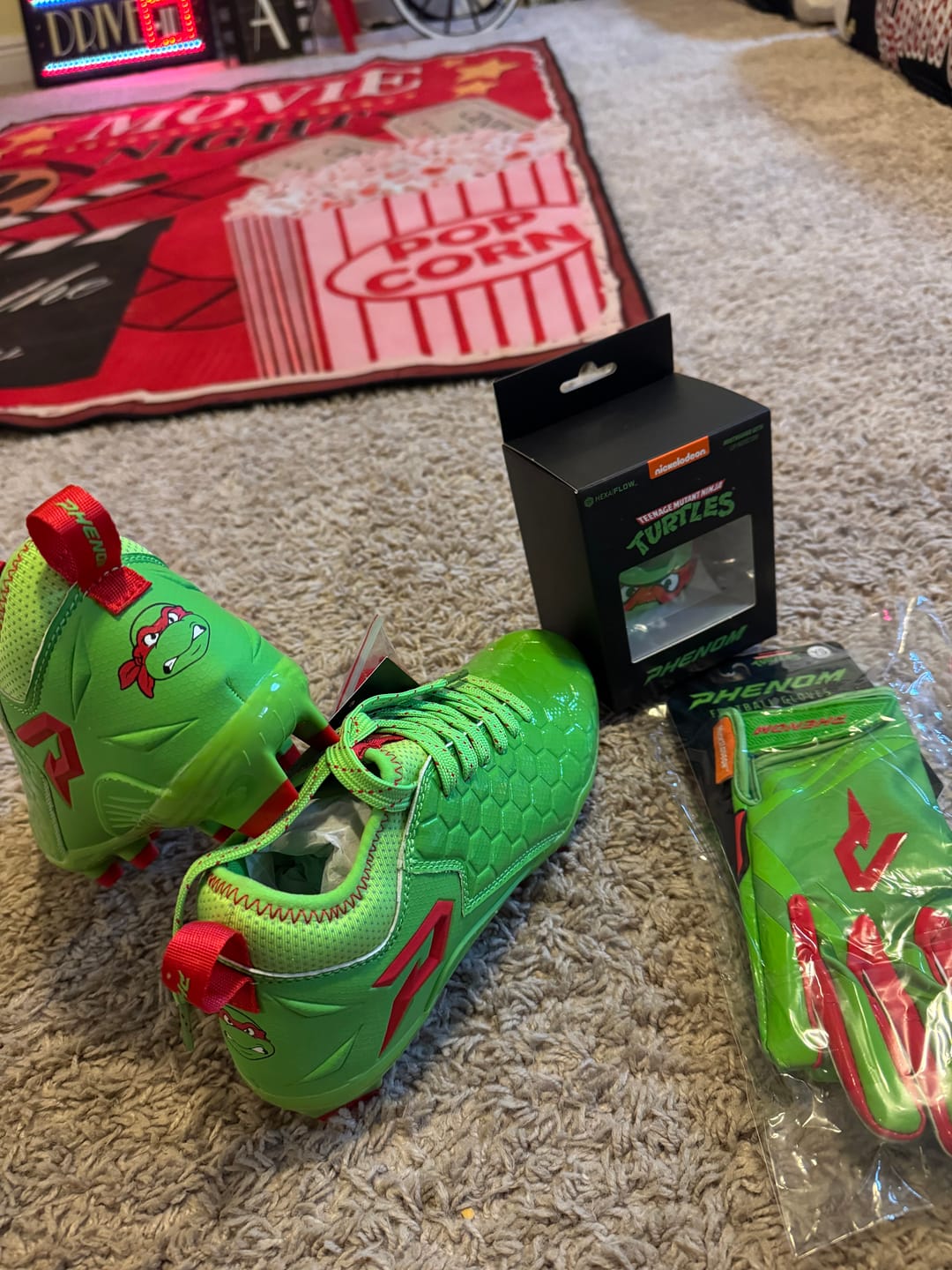 Customer photo review of Ninja Turtles: Raphael Football Gloves – VPS5 by Phenom Elite