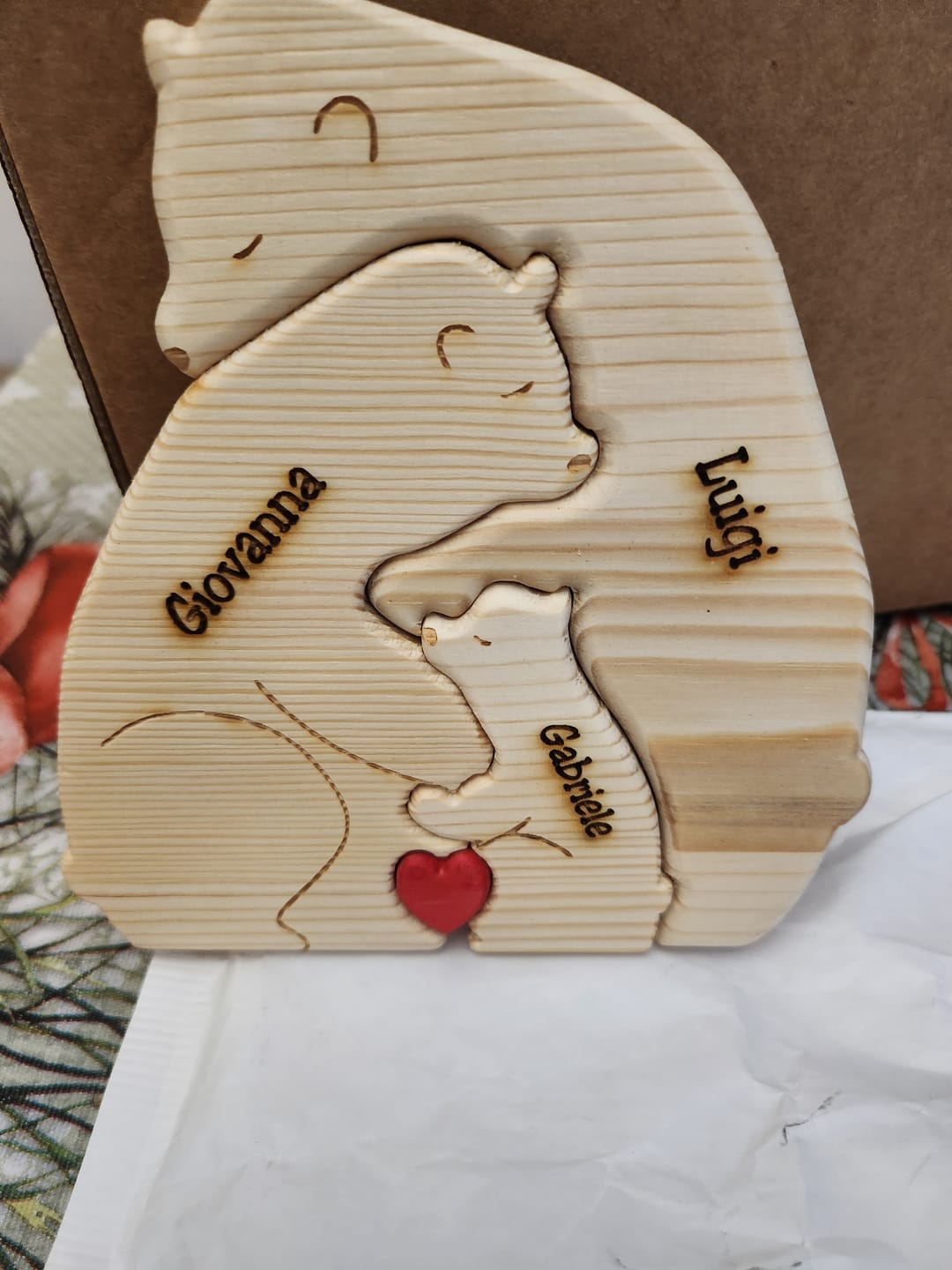 Customer photo review of Orsi famiglia - Graziosi orsetti in legno personalizzati da mostrare alla famiglia