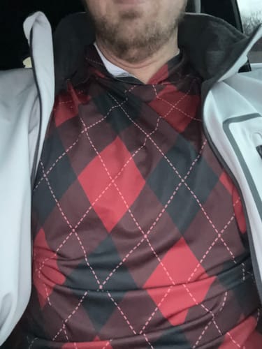 Customer photo review of Men's Outdoor red Argyle Golf Sun Protection Slim Fit  hoodies