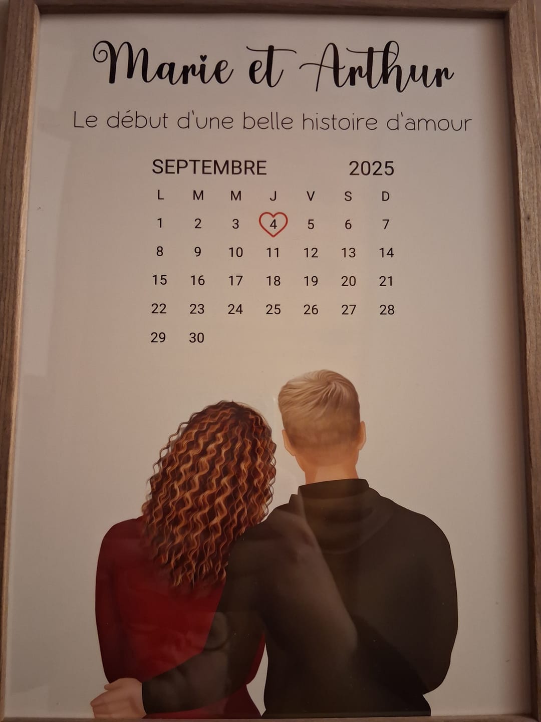 Customer photo review of Affiche Personnalisée - Couple Calendrier