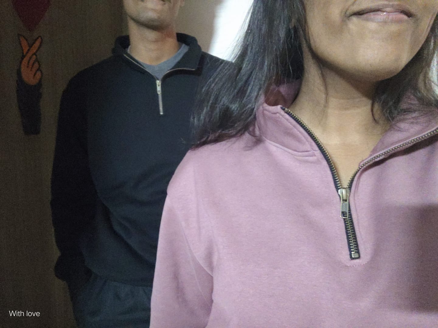 Customer photo review of Unisex Rose Taupe Zip Neck Sweatshirt
