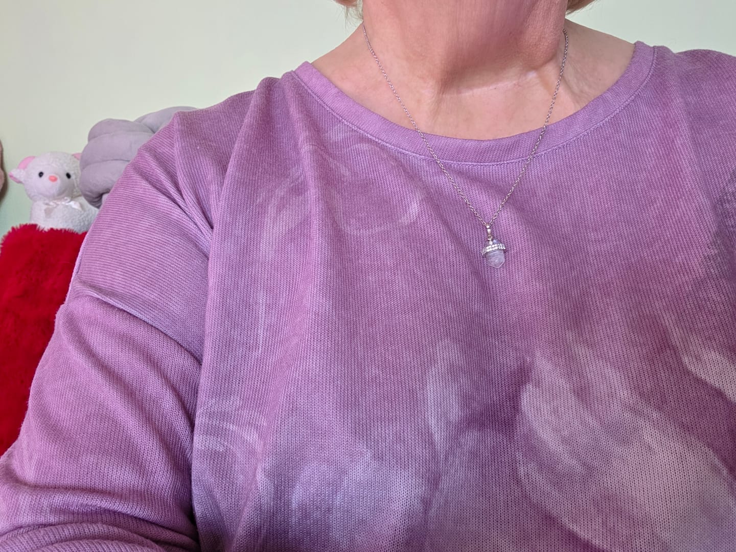Customer photo review of Mondstein Halskette - Hexagon mit Kristallen