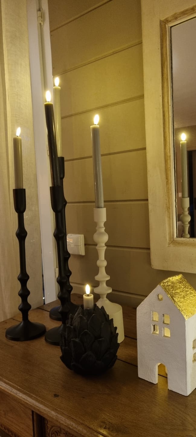 Customer photo review of LED Kronelys 2 stk, Ø 2 x 24 cm Mokka