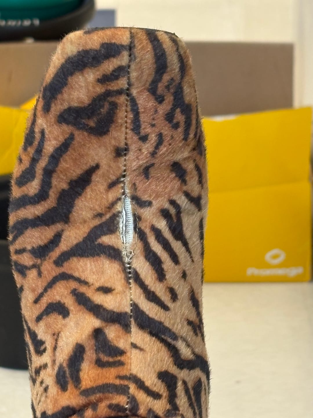 Customer photo review of NOTEBOOK-TIGER BLOCK HEELED BOOTIE