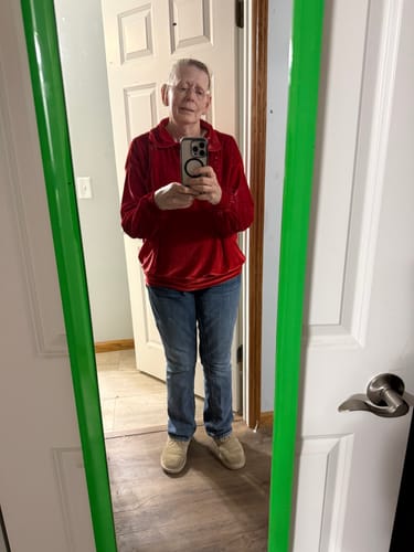 Customer photo review of Red Shimmery Stretch Velvet