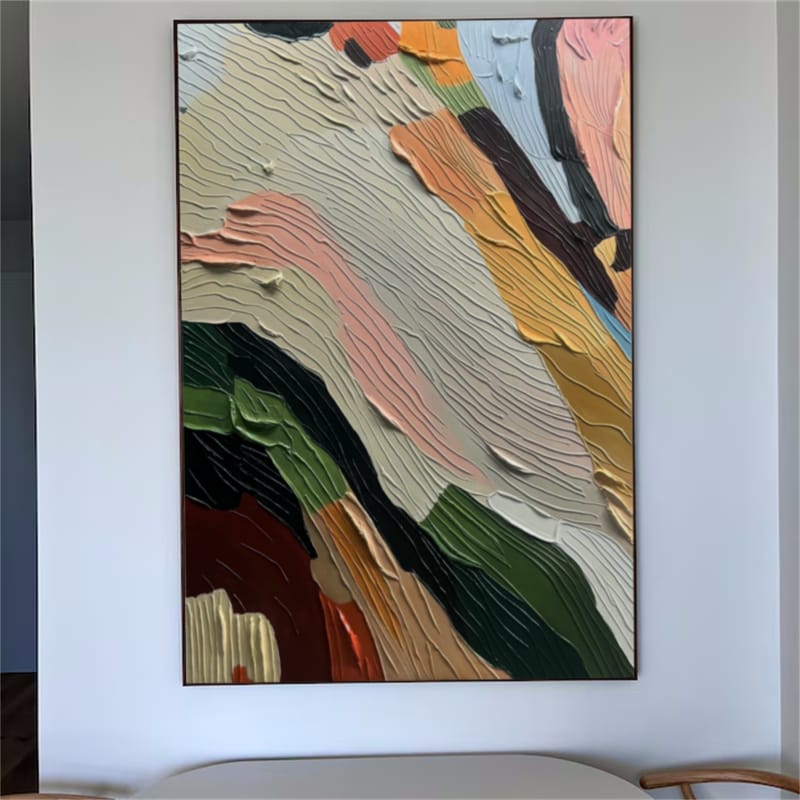 Customer photo review of Colorful Abstract Textured Painting Canvas #AT064