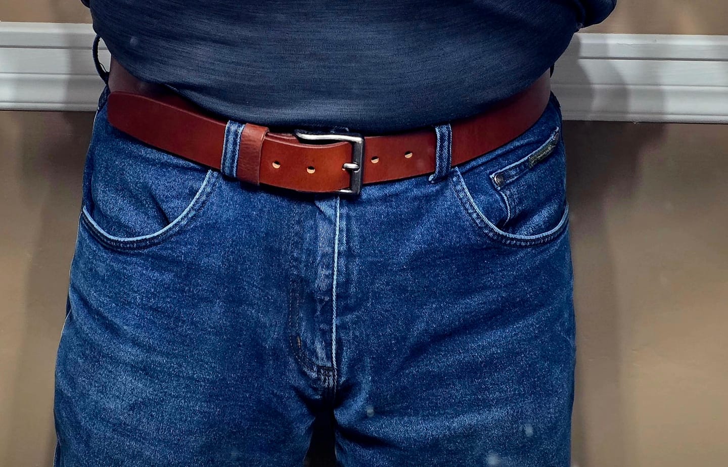 Customer photo review of The Long Haul Belt - Brown Classic 100% Full-Grain Leather Belt
