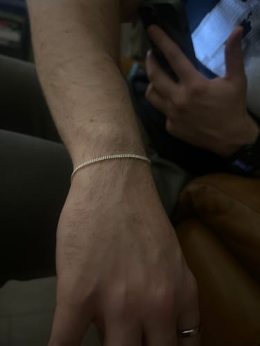 Customer photo review of Mini Curb Bracelet - Silver