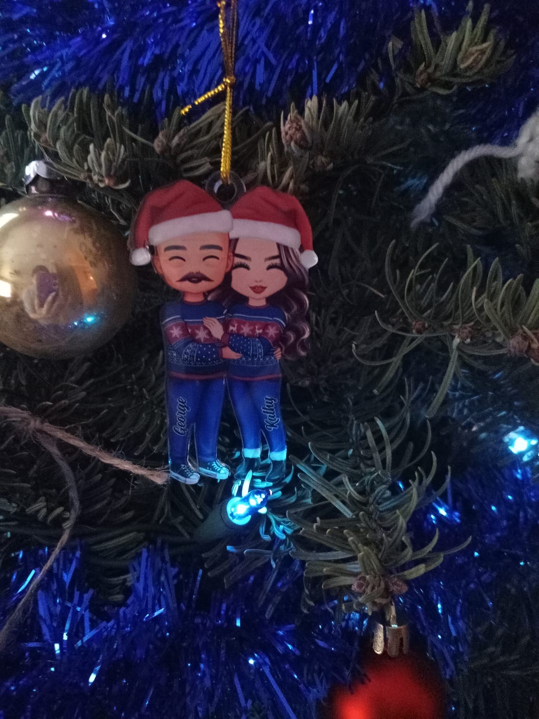 Customer photo review of Doll Couple Standing Hugging - Personalized Ornament