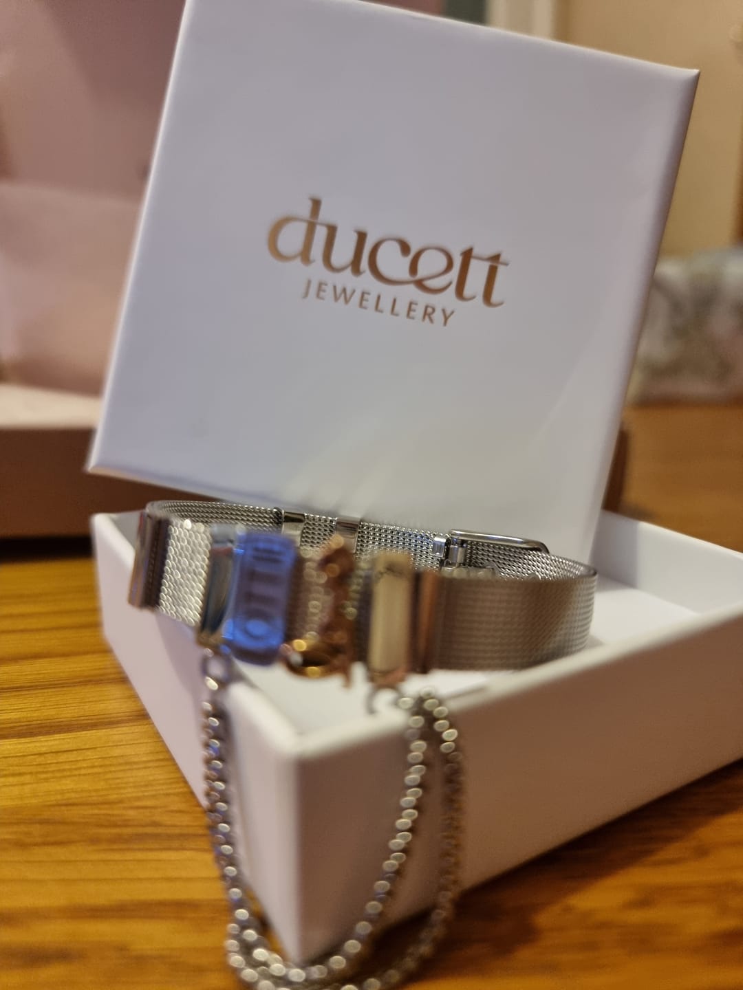 Customer photo review of Mesh charm name silver