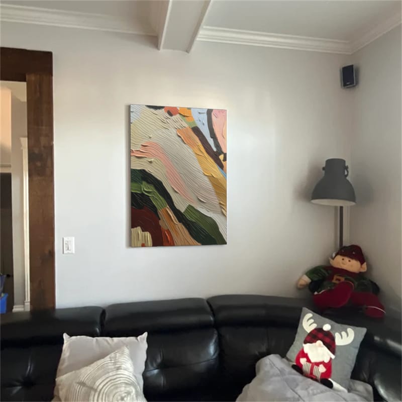 Customer photo review of Colorful Abstract Textured Painting Canvas #AT064