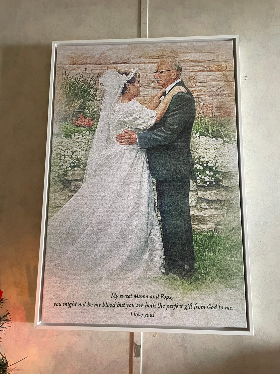 Customer photo review of Personalized Watercolor Memorial Portrait