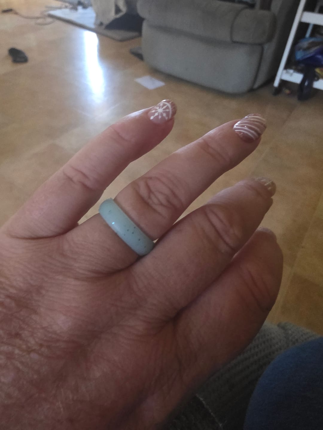 Customer photo review of The Teal Lagoon - Silicone Ring