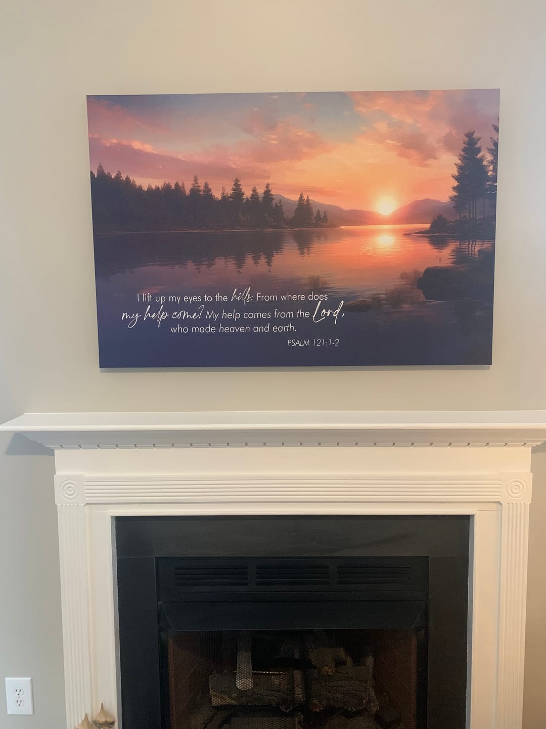 Customer photo review of Psalm 121:1-2 My Help Cometh From The Lord Wall Art Canvas