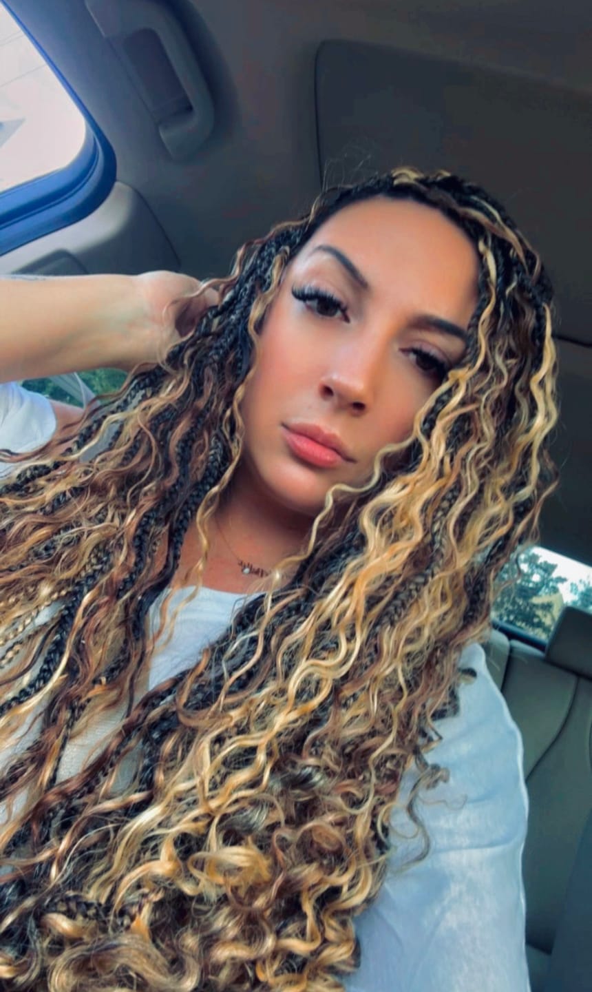 Customer photo review of #27/#30/#613 Mix Color Blend Deep Wave Bulk Human Braiding Hair