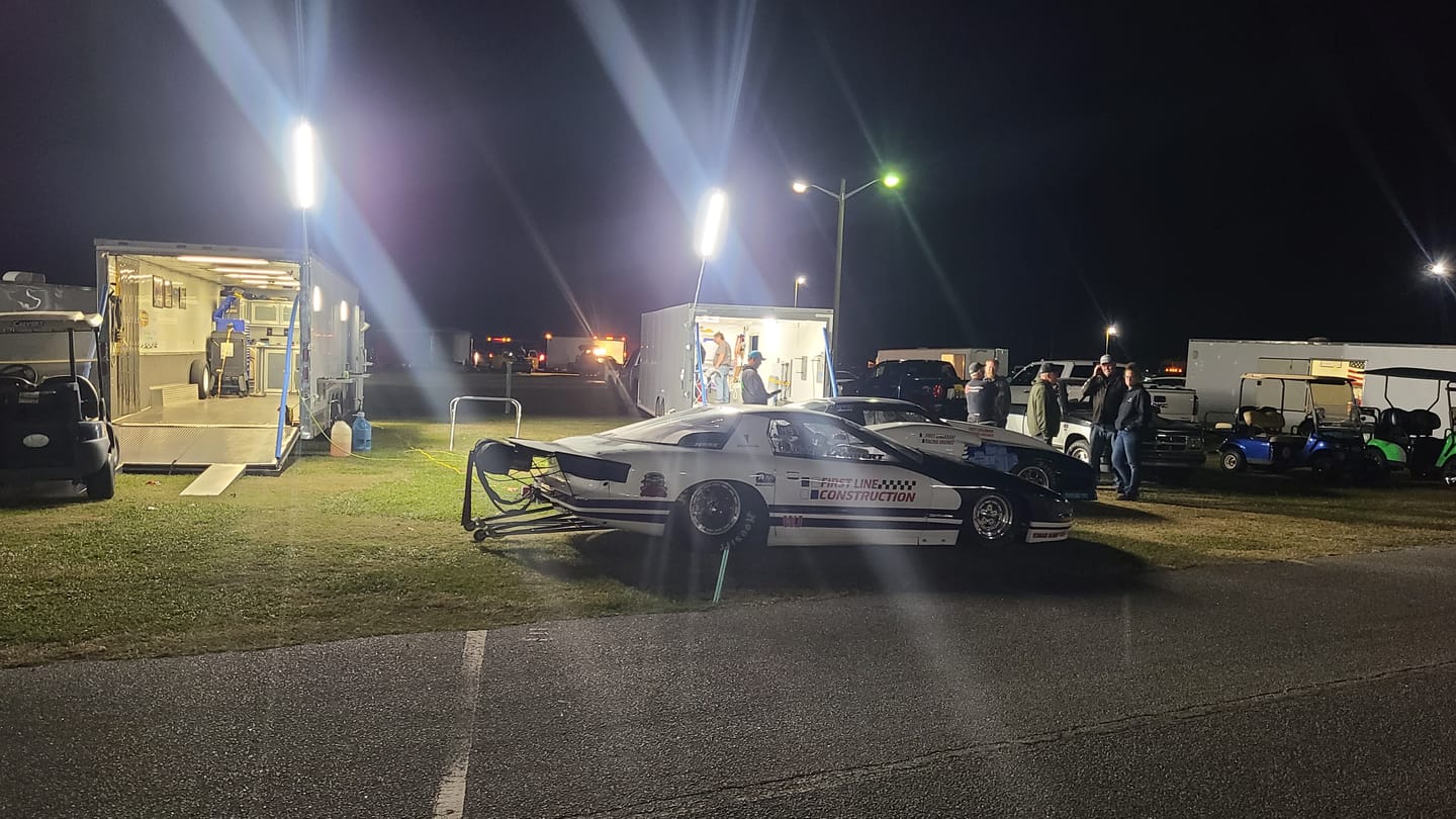 Customer photo review of Racing Trailer Pit Light – Single 10 Foot Pole 10,000 Lumens