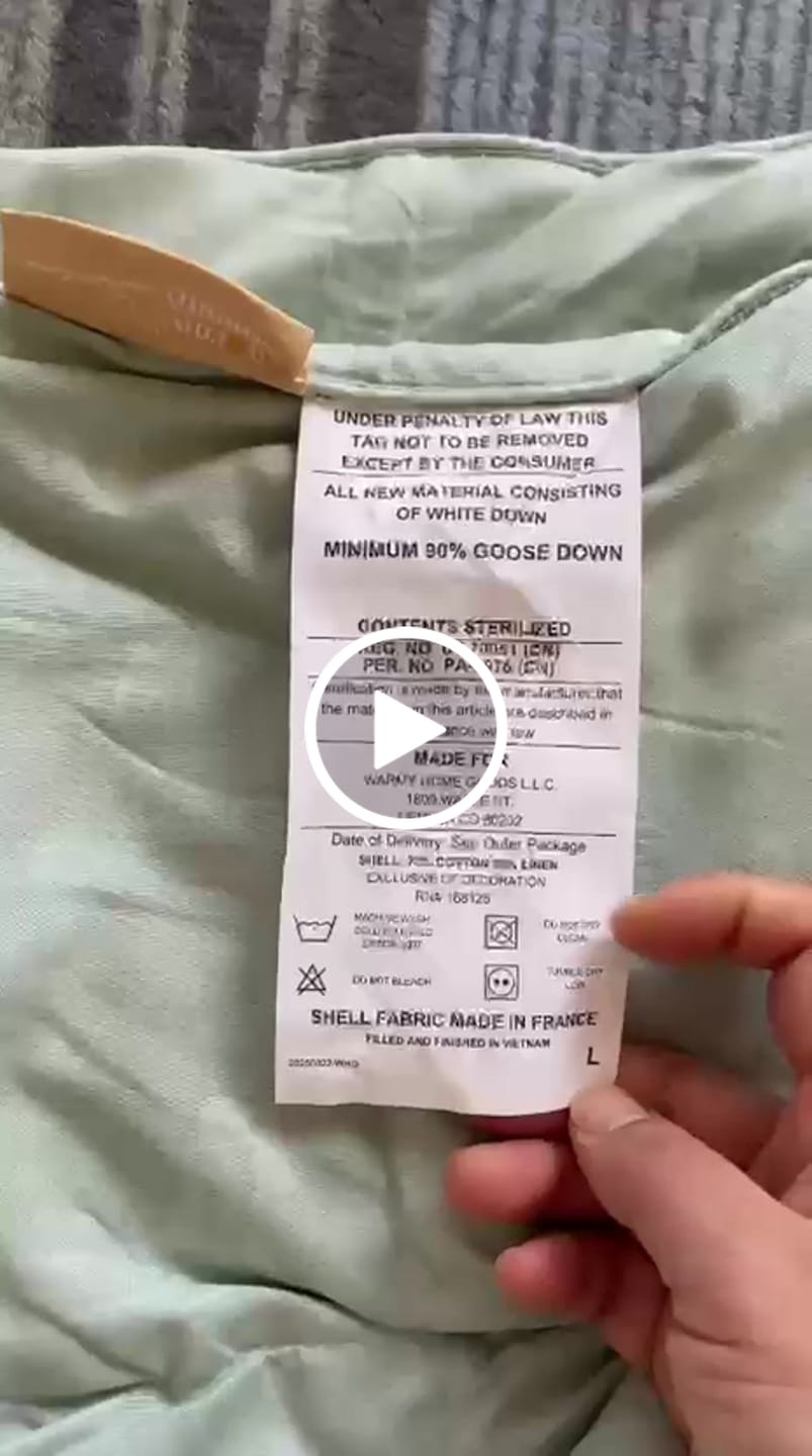 Customer video review of European Linen Goose Down Filled Comforter