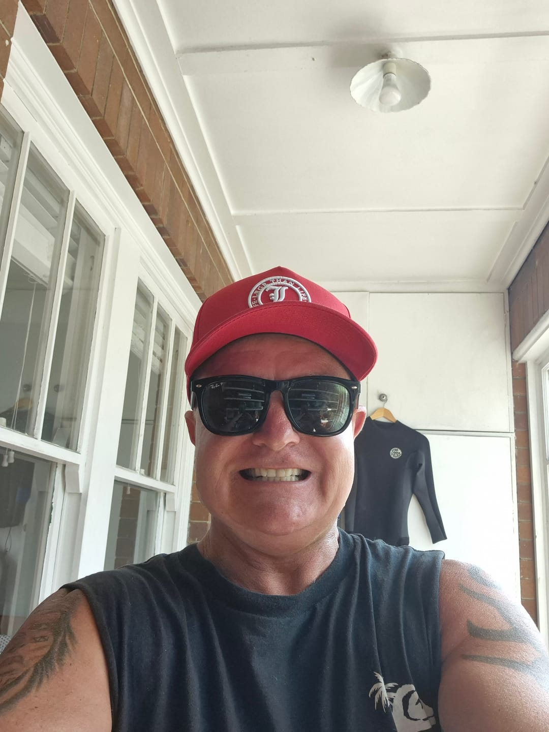 Customer photo review of A-FRAME HAT - BLACK/RED