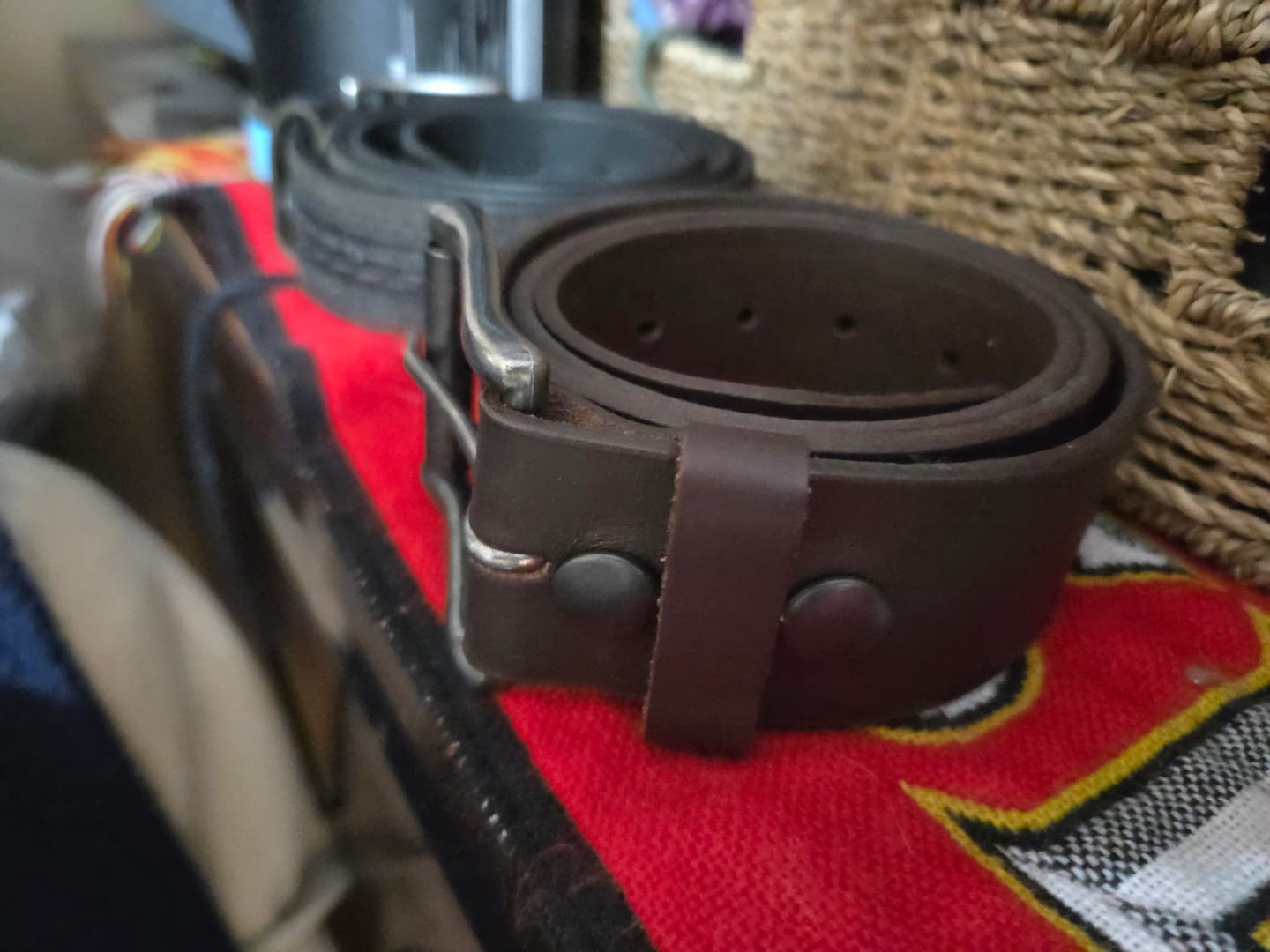 Customer photo review of Brown 45 mm 100% Full Grain Bridle Leather Belt for Jeans