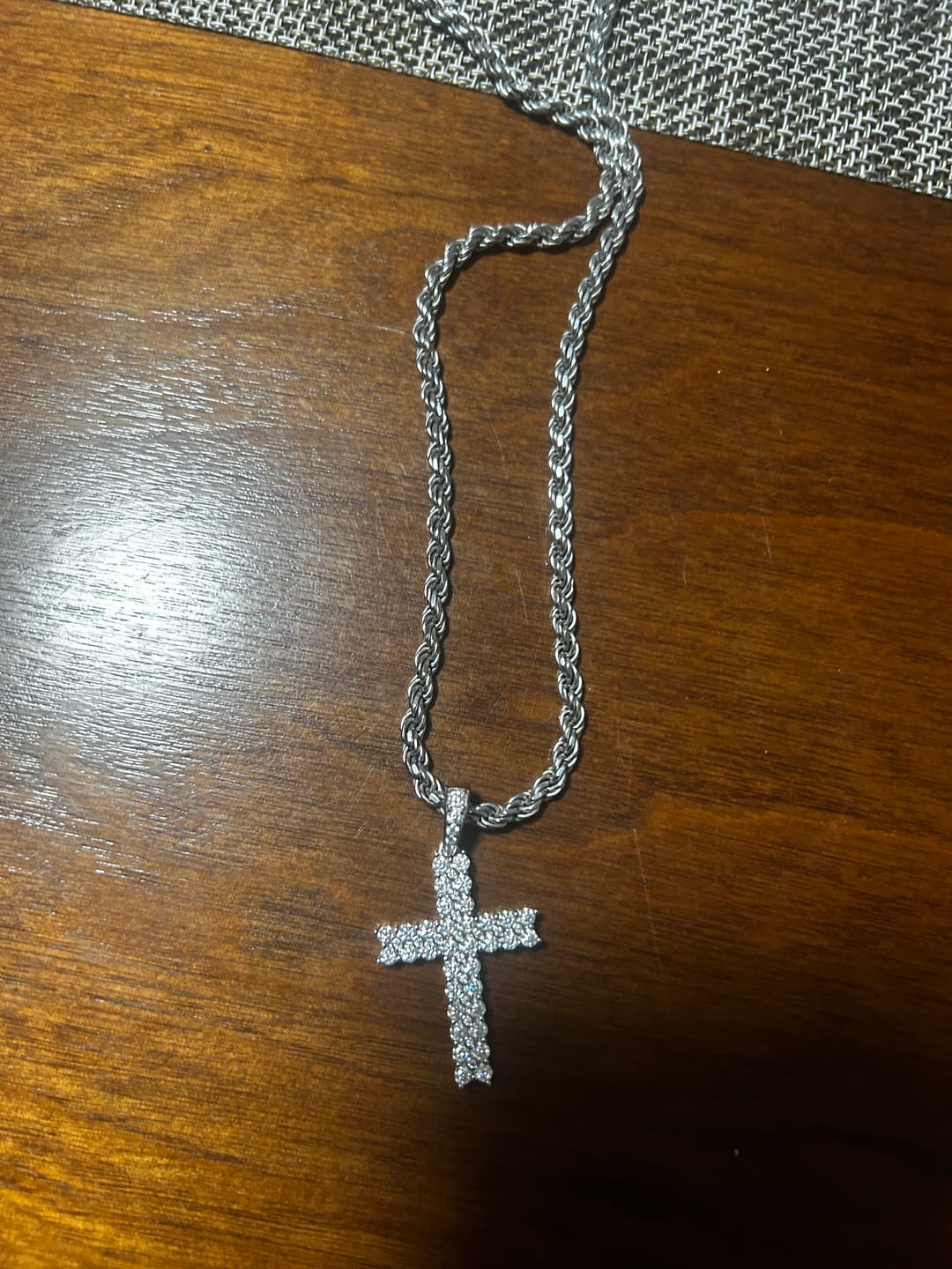 Customer photo review of 925 Silver Fancy Moissanite Cross Pendant