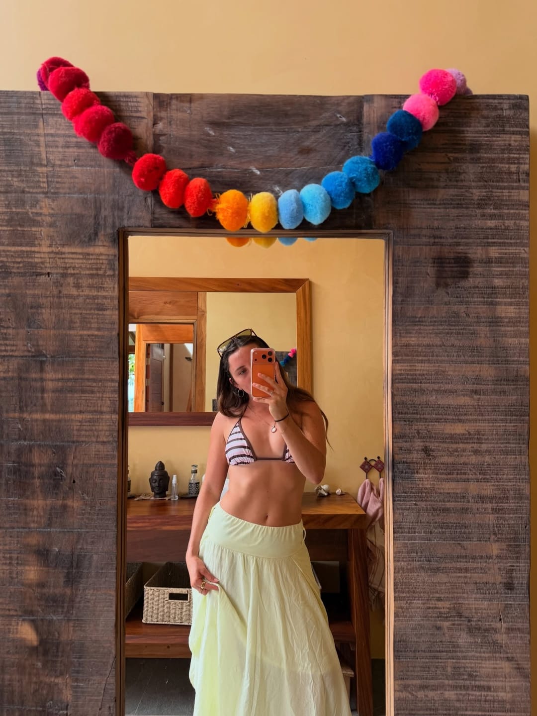 Customer photo review of Seamolly Colorblock Striped Halter Triangle Boyshorts Bikini Set