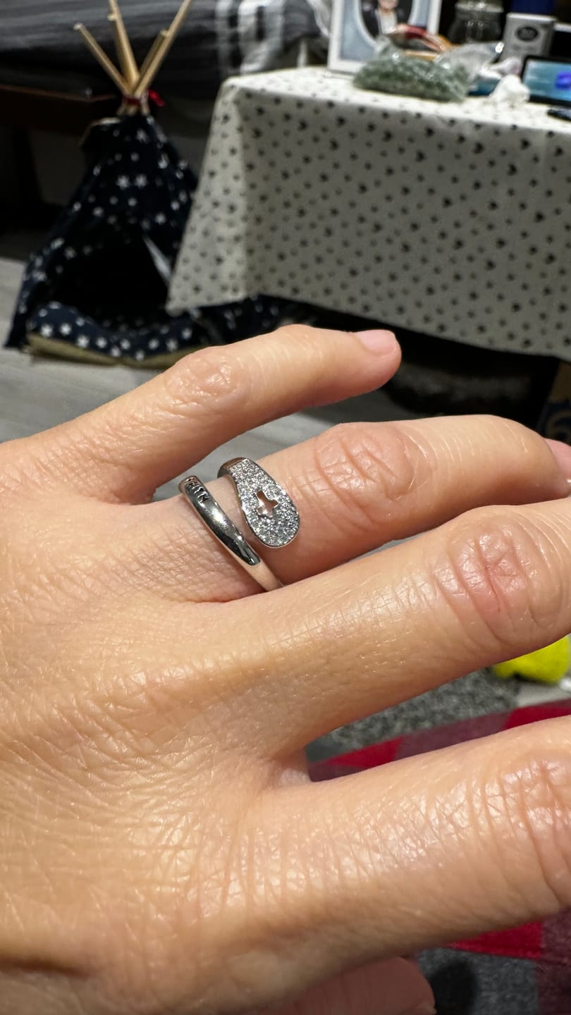 Customer photo review of "FAITH" Handmade Christian Family Ring in Zircon & 925 Sterling Silver (GIFTING OFFER)