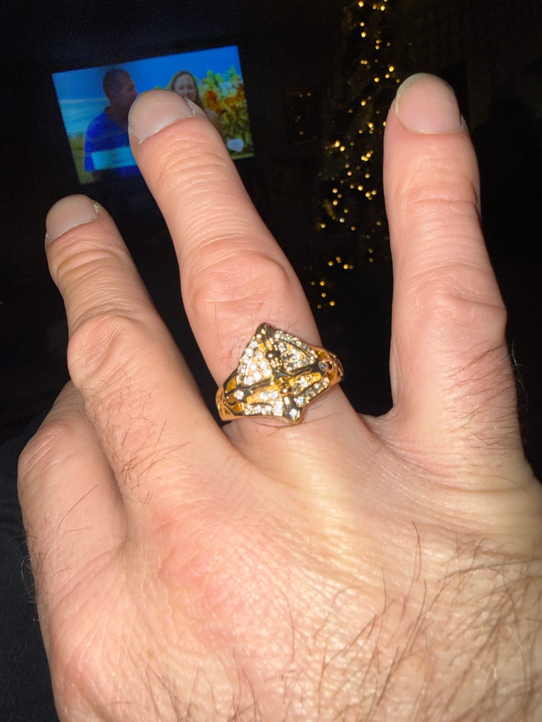 Customer photo review of FREE Today: Divine Shield Crucifix Luxurious Ring: A Bold Testament of Faith and Devotion