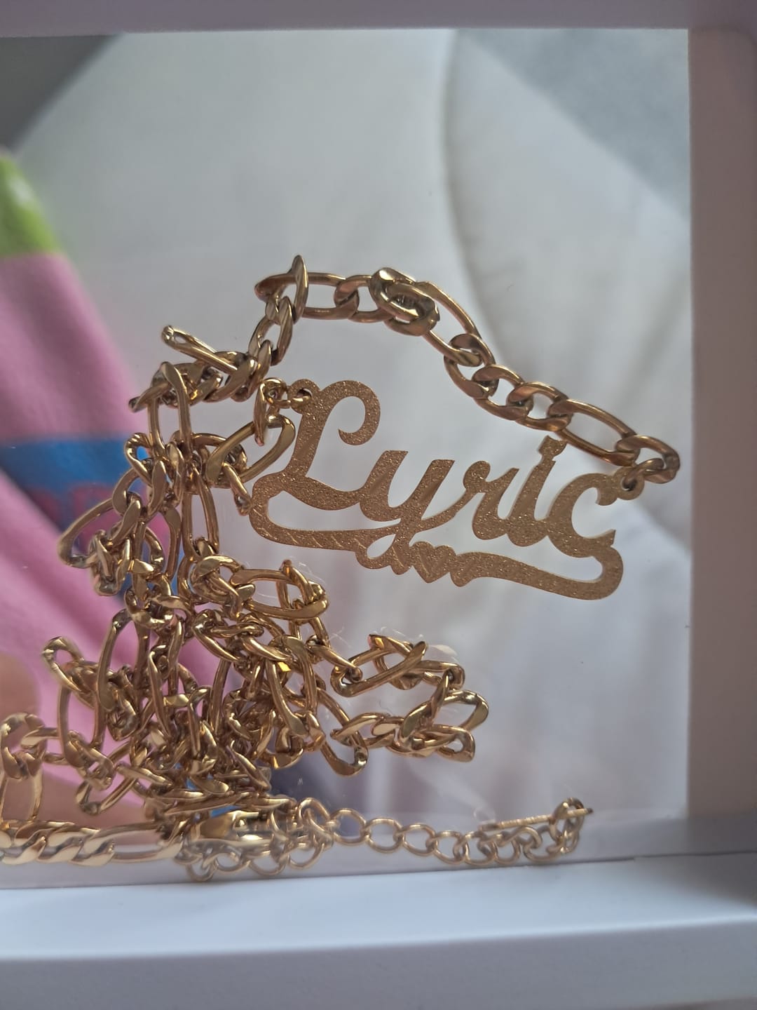 Customer photo review of Kids Diamond Cut Heart Name Necklace