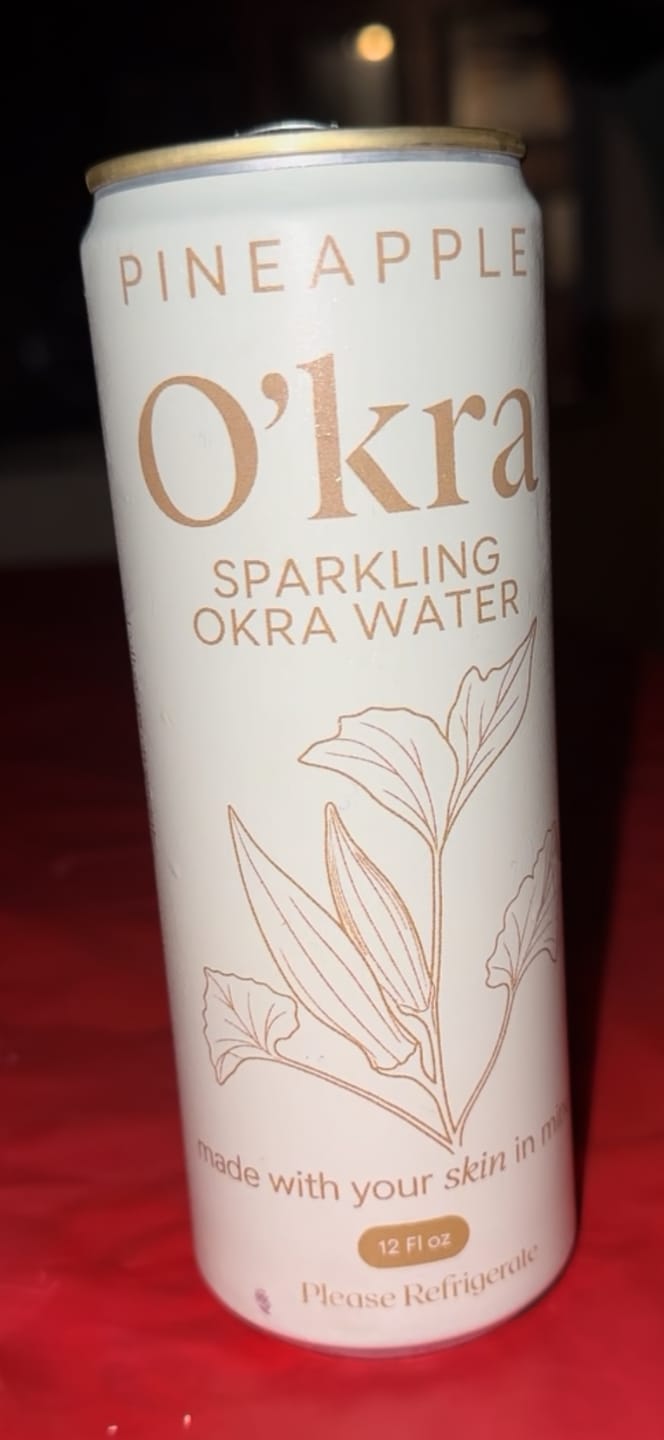 Customer photo review of O’kra – Sparkling Okra Water (Pineapple) | Hydration & Skin Health