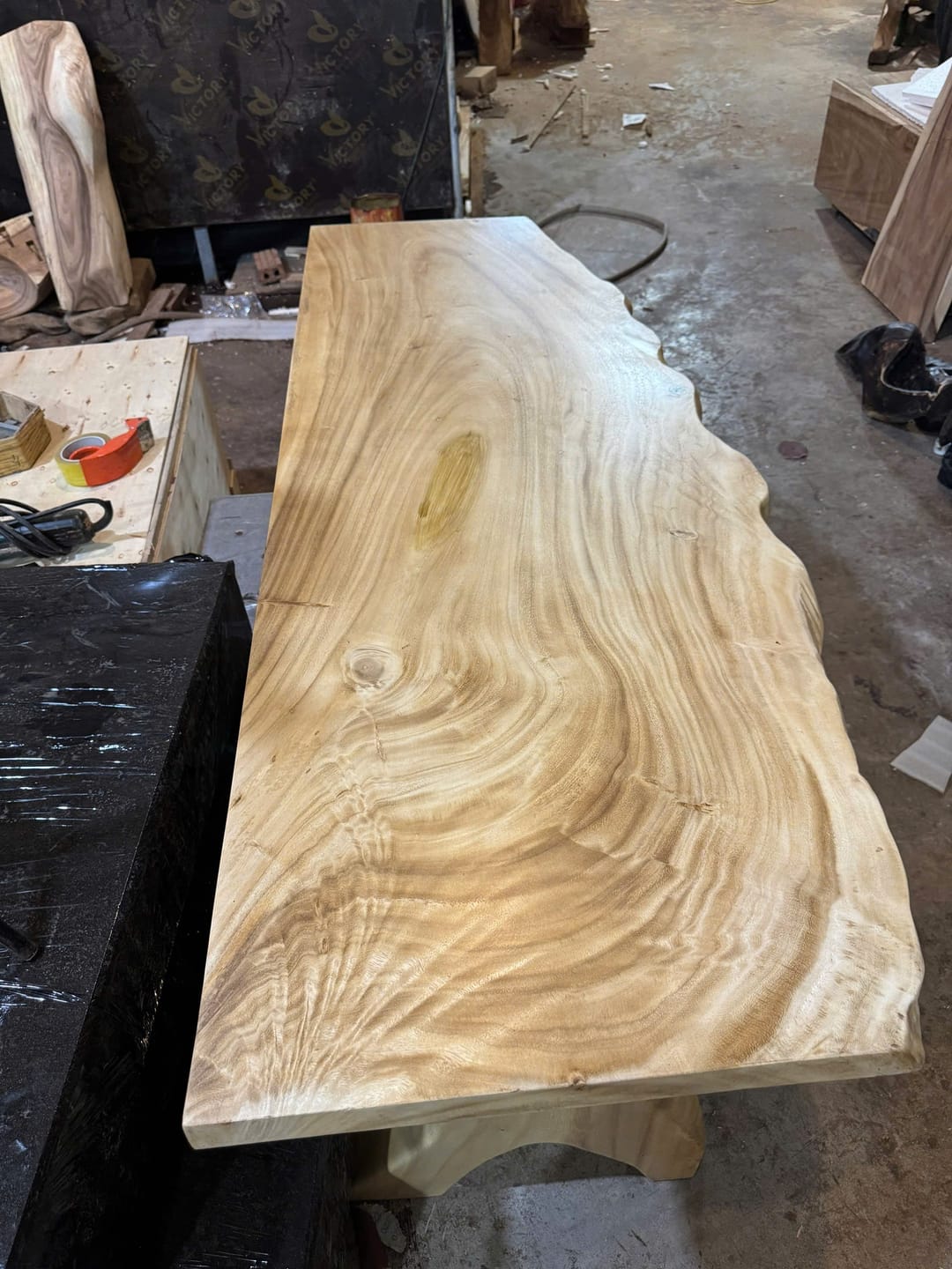 Customer photo review of Organic Live Edge Wall Desk For Small Office