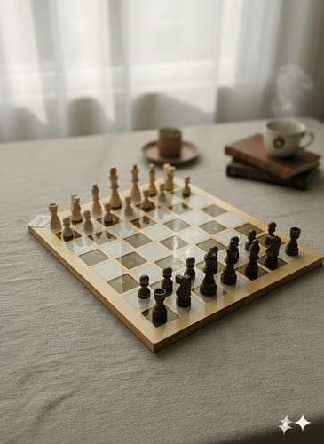 Customer photo review of 15.5x15.5" Chessboard 1 Wood Shape Blank - 1/2" Thick
