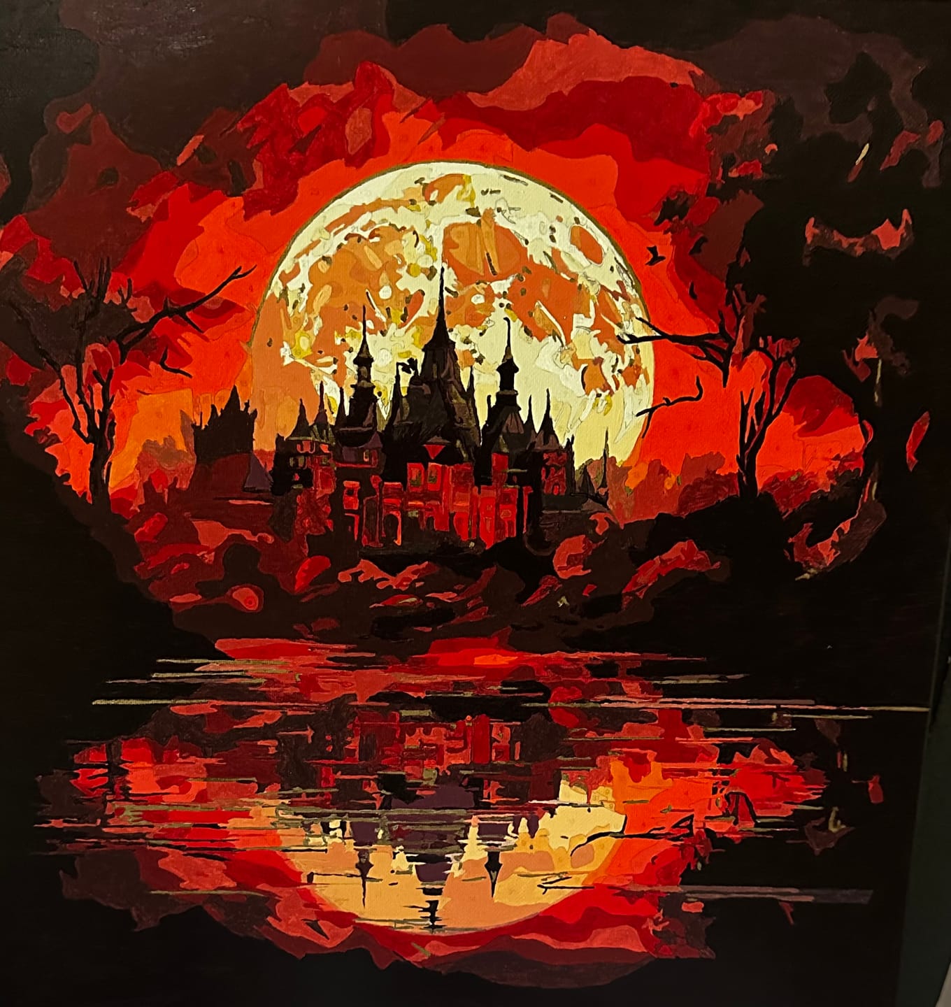 Customer photo review of Paint by Numbers - Castle in the blood moon
