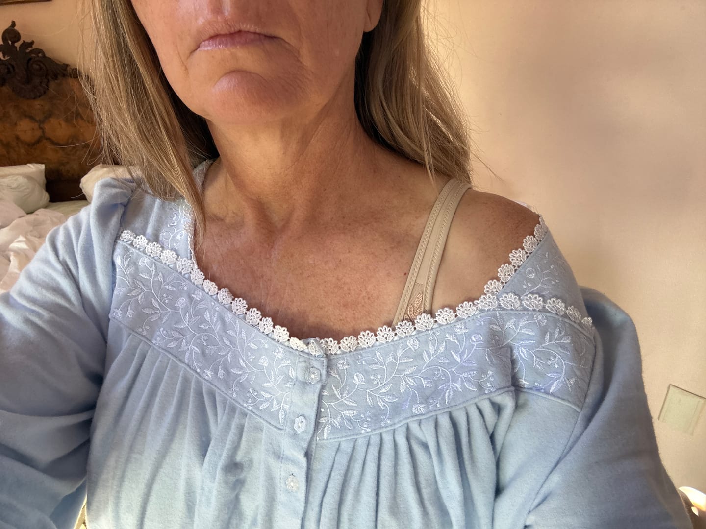 Customer photo review of Peri Heritage Cotton Flannel Embroidery Long Nightgown