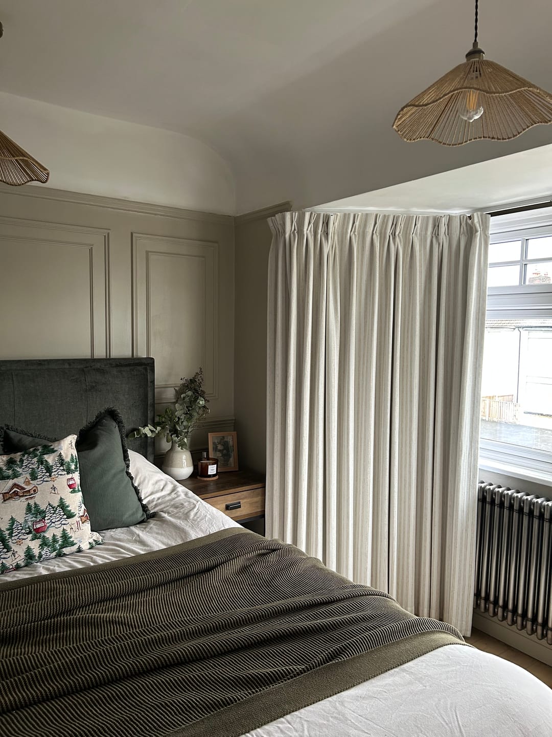Customer photo review of Elegant Pinstripe Blackout & Light Filtering Curtains – Linen-Cotton Blend for Timeless Style in Living Rooms & Bedrooms (Willow)