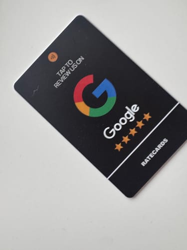 Customer photo review of RATECARDS™ - Google Review Card Premium Black