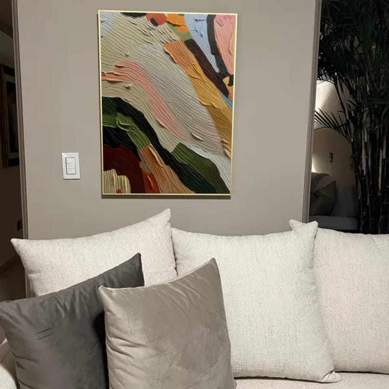 Customer photo review of Colorful Abstract Textured Painting Canvas #AT064