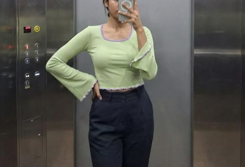 Customer photo review of Matcha Latte Crop Top