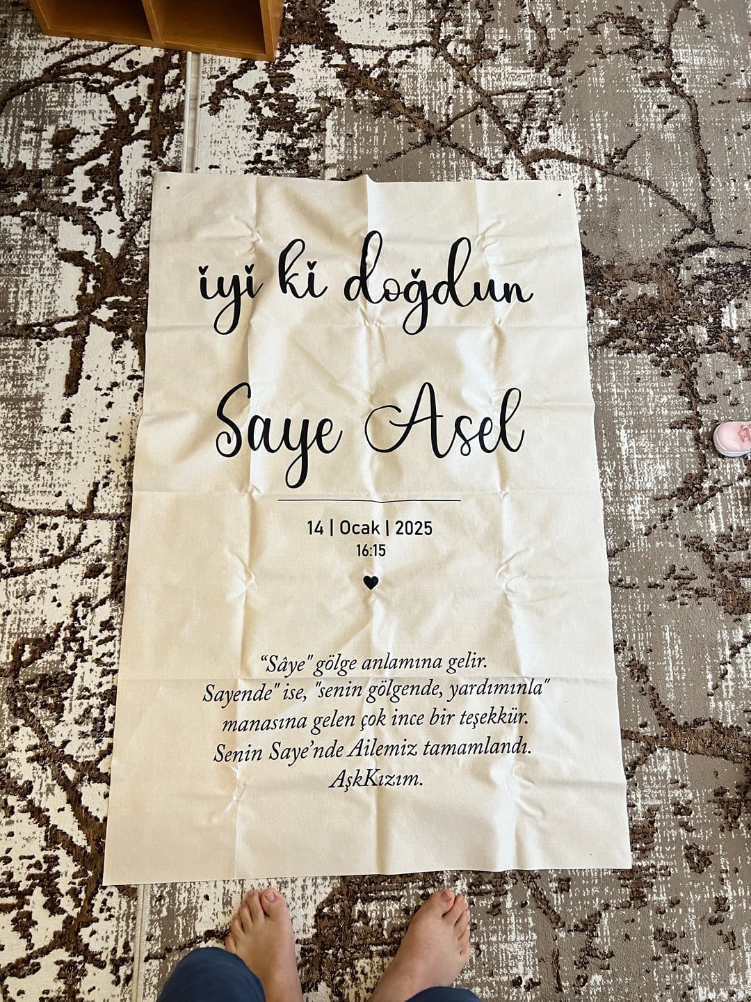 Customer photo review of Kişiselleştirilebilir Doğum Günü Örtüsü (#8)