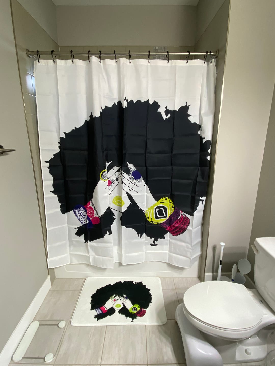 Customer photo review of Shanell White Shower Curtain
