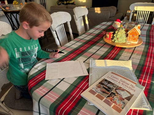 Customer photo review of Come Follow Me Lessons & Activities | Monthly Workbook Subscription | Perfect for Families with Kids!