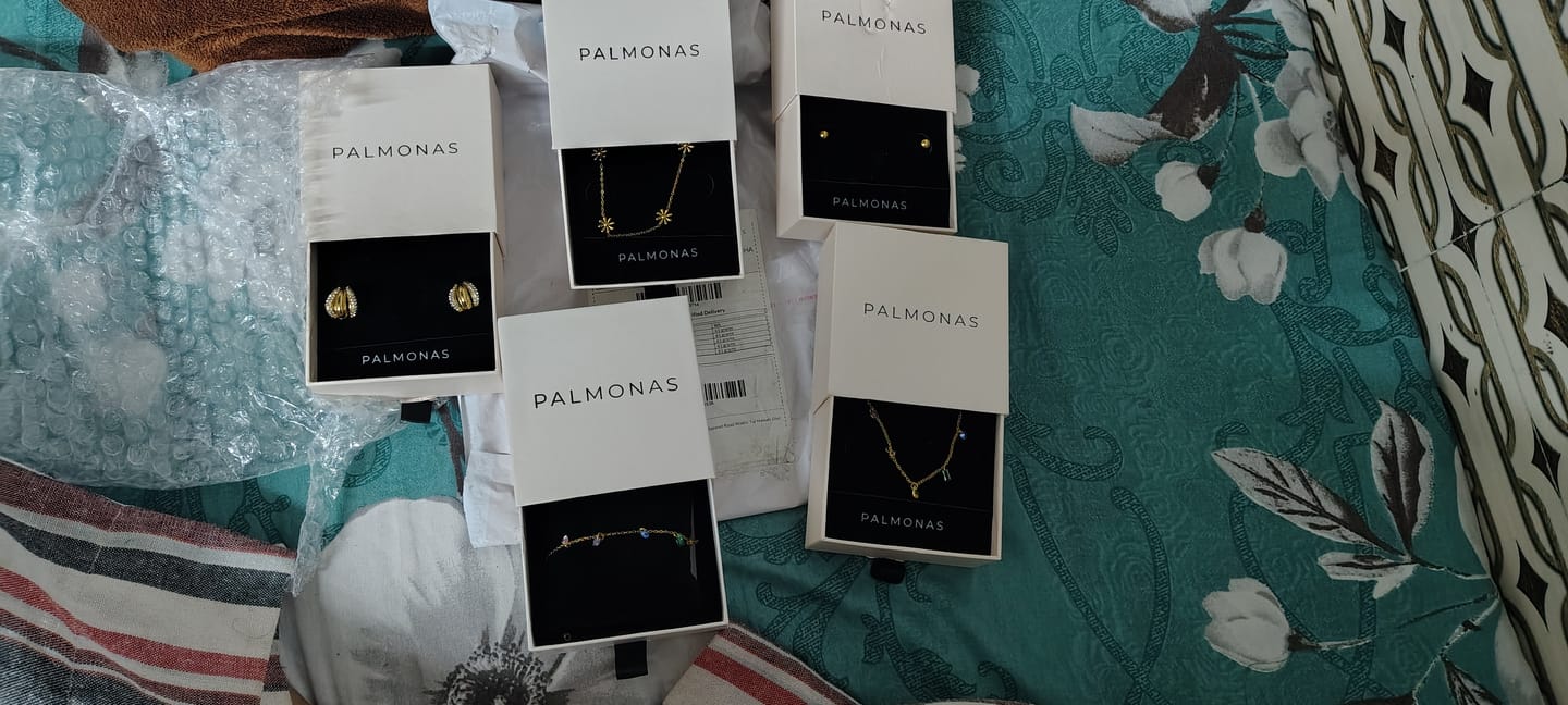 Customer photo review of Radiant Gold & Crystal Luxe Earrings