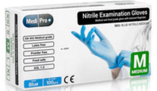 Customer photo review of Blue Nitrile Gloves Medical Grade Cat III PPE Medium x 100